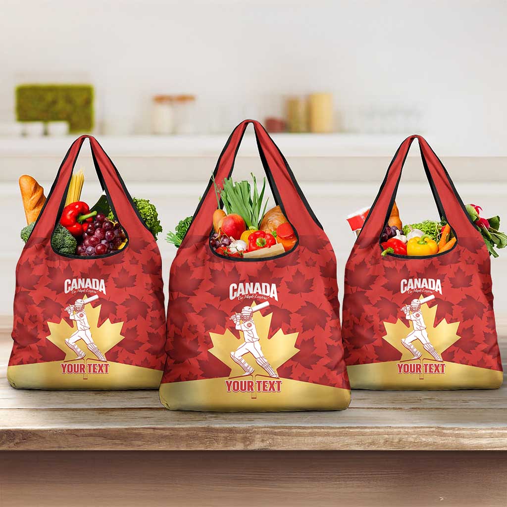 Custom Canada Cricket Grocery Bag Come On Maple Leaf