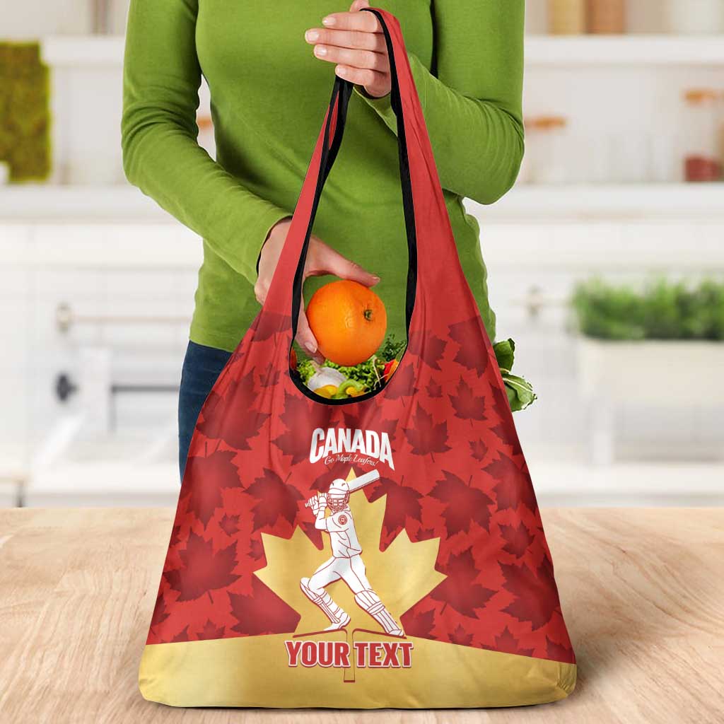 Custom Canada Cricket Grocery Bag Come On Maple Leaf