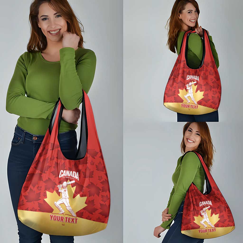 Custom Canada Cricket Grocery Bag Come On Maple Leaf