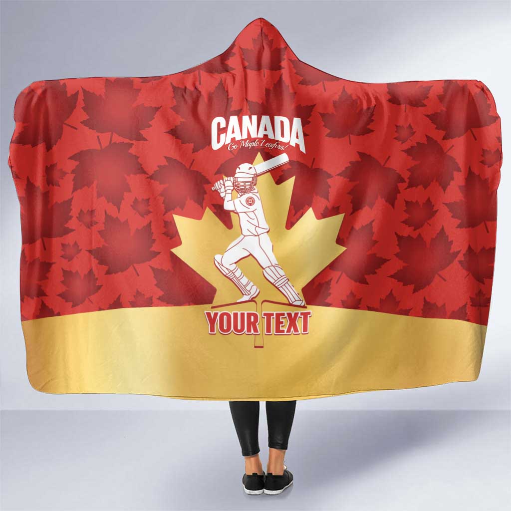 Custom Canada Cricket Hooded Blanket Come On Maple Leaf
