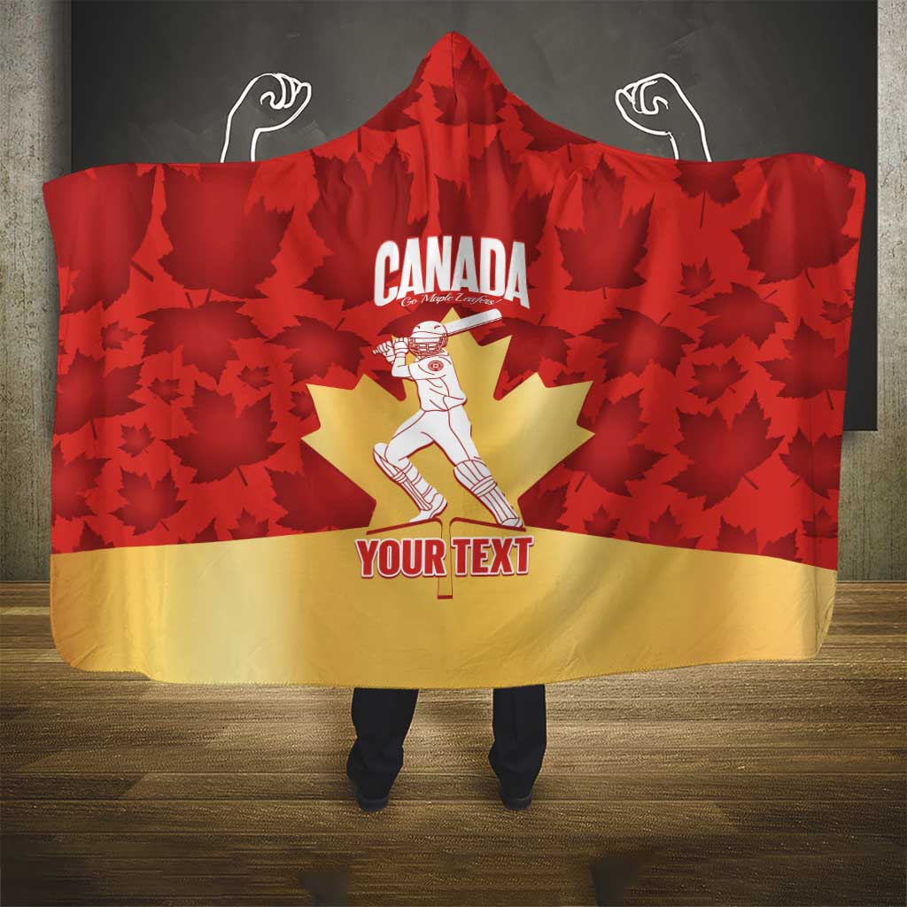 Custom Canada Cricket Hooded Blanket Come On Maple Leaf