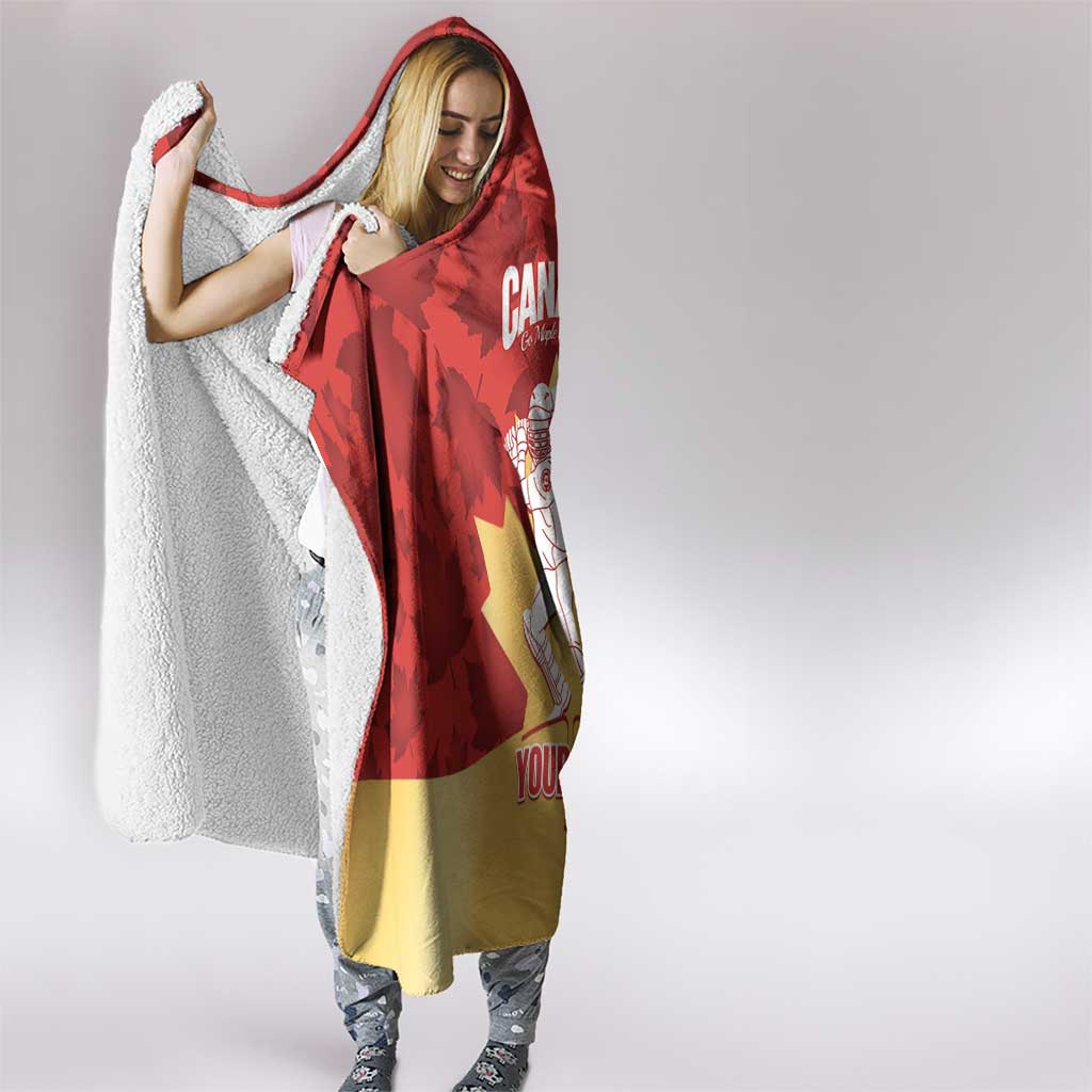 Custom Canada Cricket Hooded Blanket Come On Maple Leaf