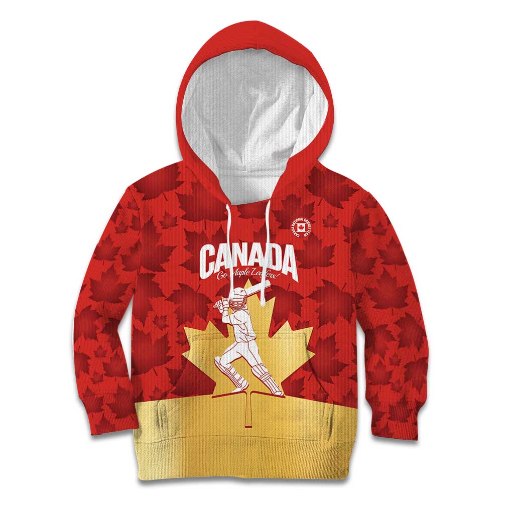 Custom Canada Cricket Kid Hoodie Come On Maple Leaf