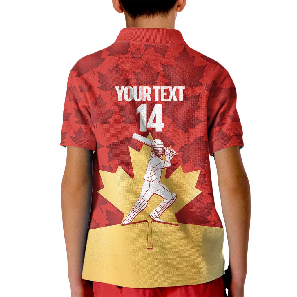 Custom Canada Cricket Kid Polo Shirt Come On Maple Leaf