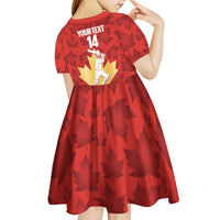 Custom Canada Cricket Kid Short Sleeve Dress Come On Maple Leaf