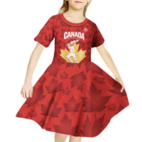 Custom Canada Cricket Kid Short Sleeve Dress Come On Maple Leaf