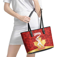 Custom Canada Cricket Leather Tote Bag Come On Maple Leaf