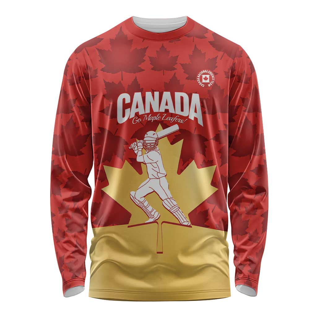Custom Canada Cricket Long Sleeve Shirt Come On Maple Leaf