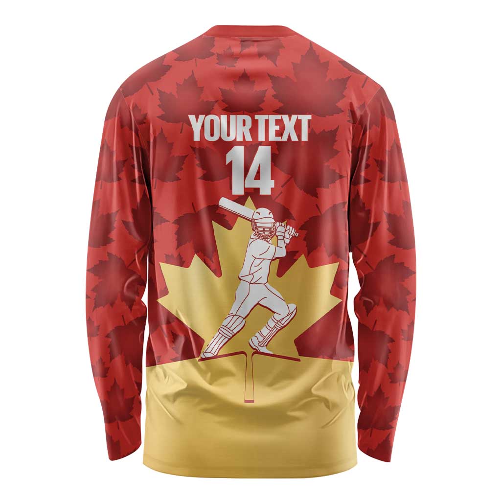 Custom Canada Cricket Long Sleeve Shirt Come On Maple Leaf
