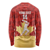 Custom Canada Cricket Long Sleeve Shirt Come On Maple Leaf