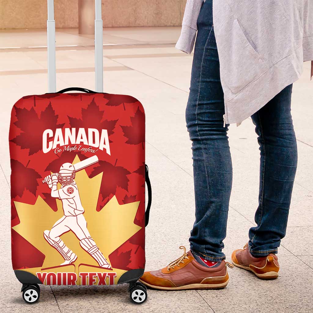 Custom Canada Cricket Luggage Cover Come On Maple Leaf