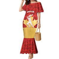 Custom Canada Cricket Mermaid Dress Come On Maple Leaf