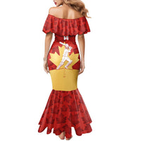 Custom Canada Cricket Mermaid Dress Come On Maple Leaf