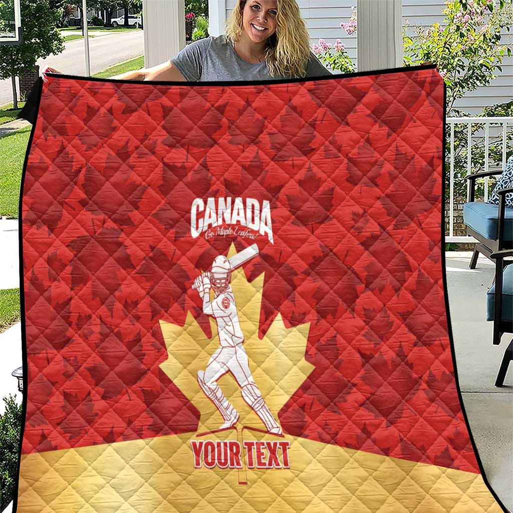 Custom Canada Cricket Quilt Come On Maple Leaf