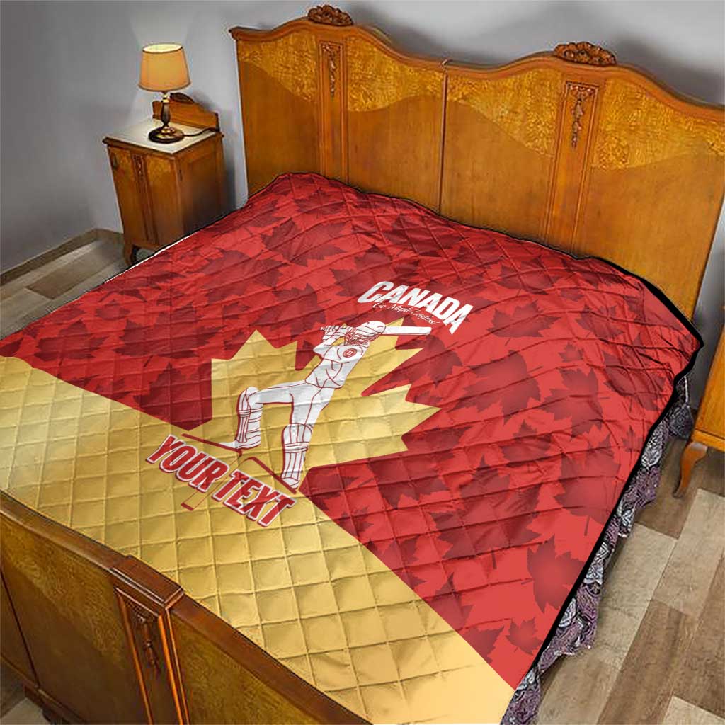 Custom Canada Cricket Quilt Come On Maple Leaf