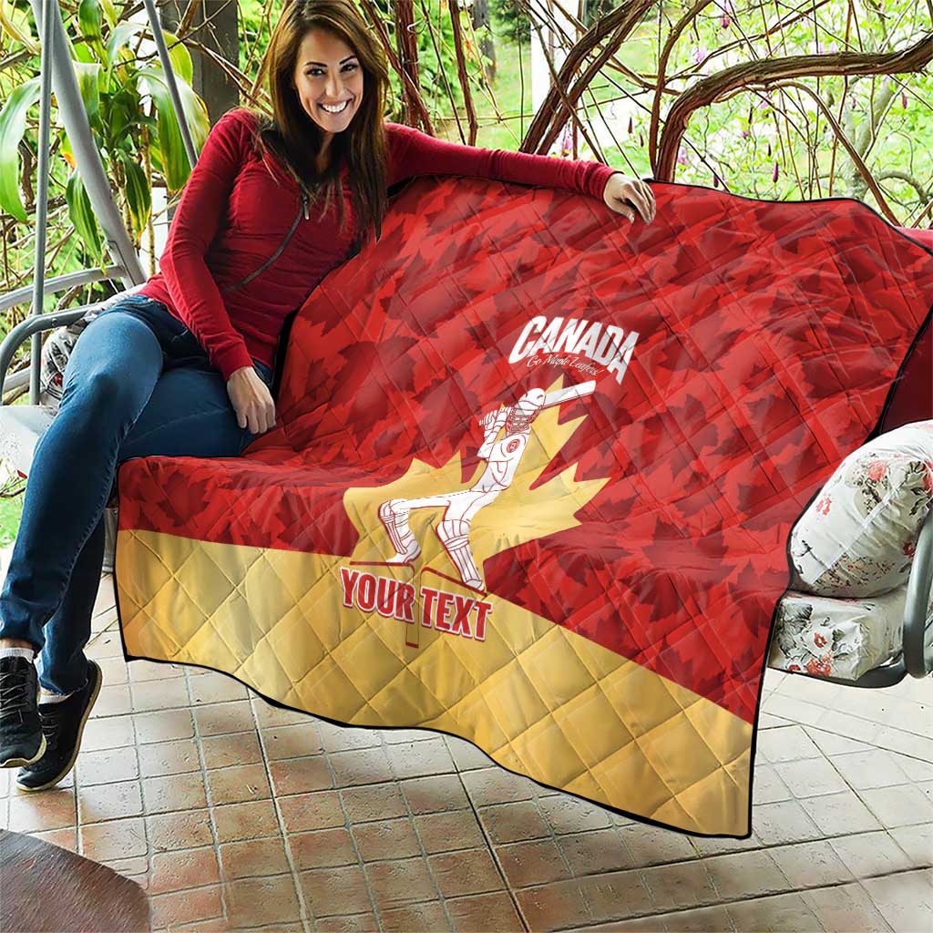 Custom Canada Cricket Quilt Come On Maple Leaf