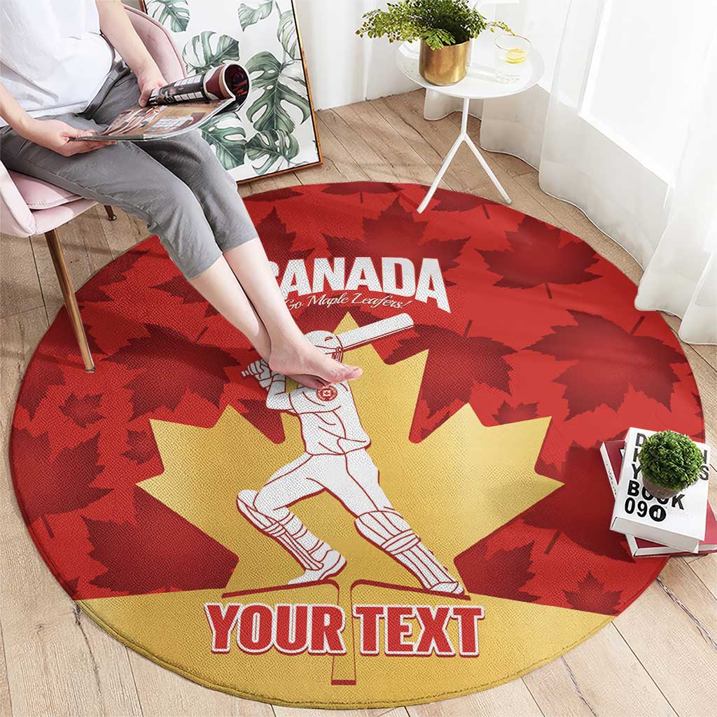 Custom Canada Cricket Round Carpet Come On Maple Leaf