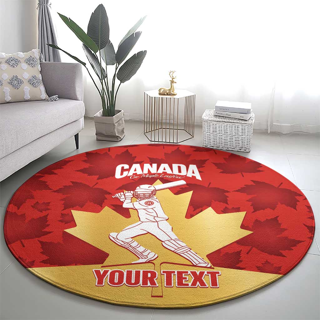 Custom Canada Cricket Round Carpet Come On Maple Leaf