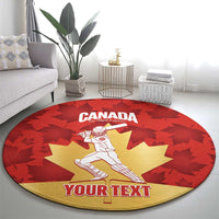 Custom Canada Cricket Round Carpet Come On Maple Leaf
