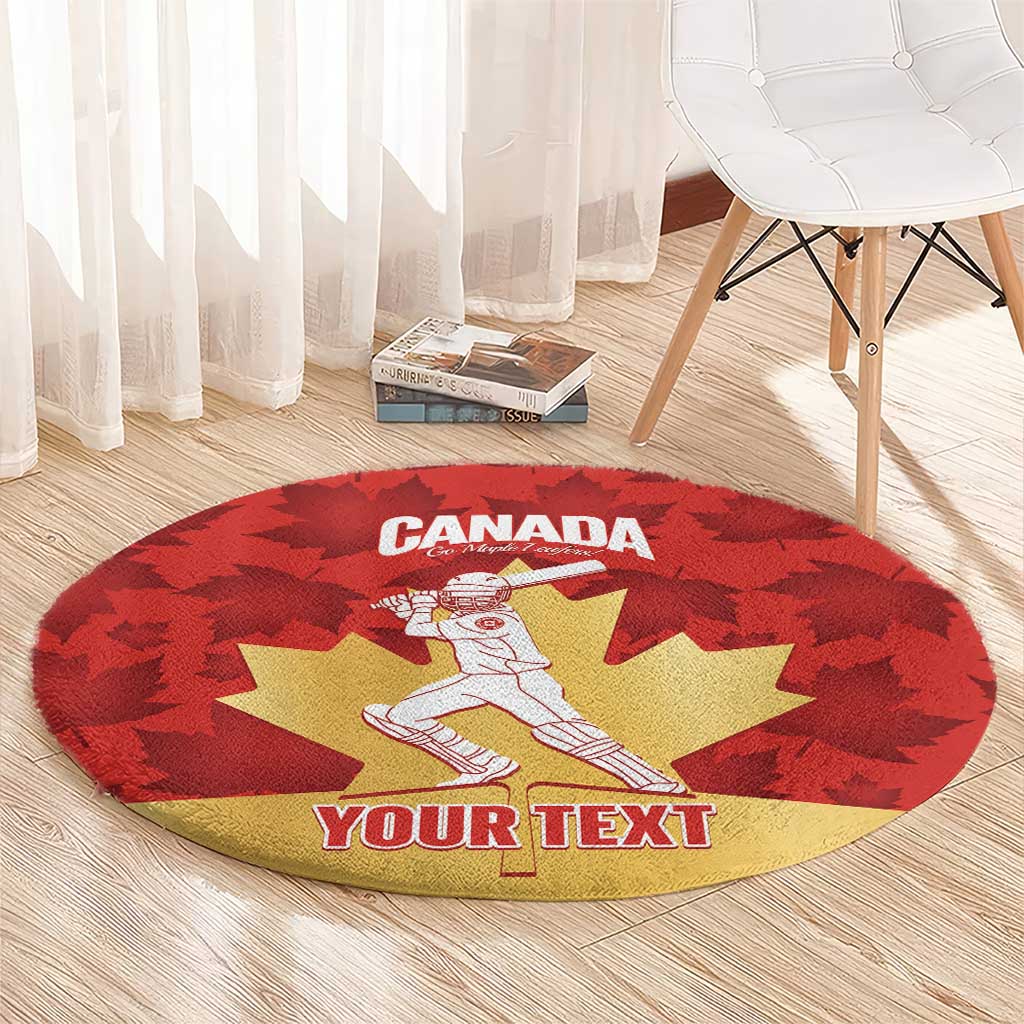 Custom Canada Cricket Round Carpet Come On Maple Leaf