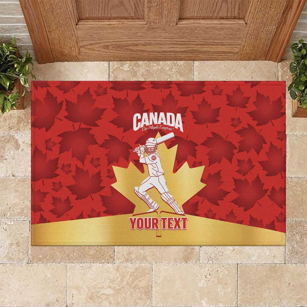 Custom Canada Cricket Rubber Doormat Come On Maple Leaf