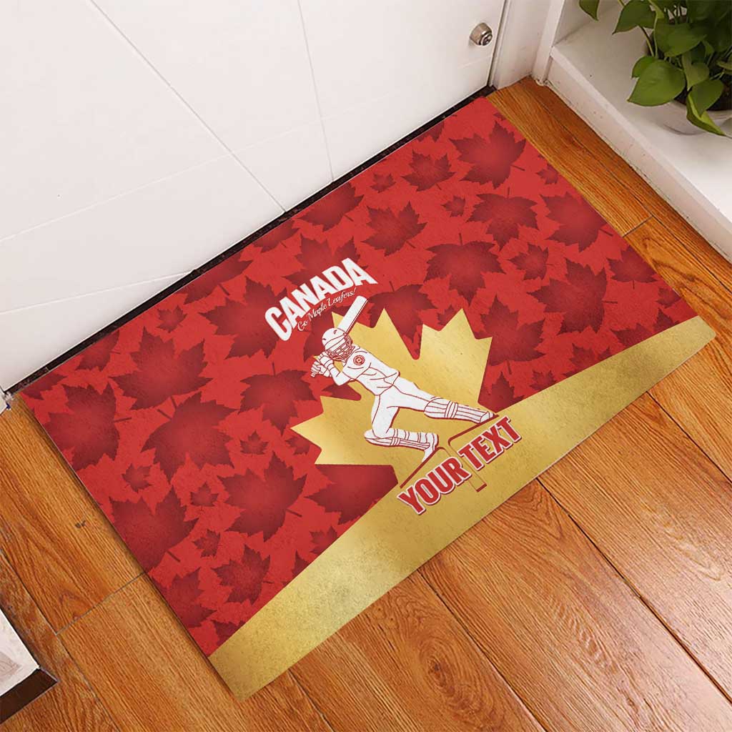 Custom Canada Cricket Rubber Doormat Come On Maple Leaf