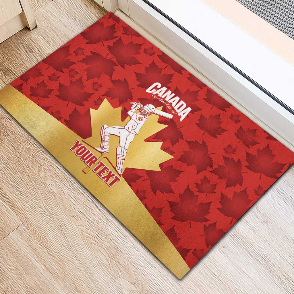 Custom Canada Cricket Rubber Doormat Come On Maple Leaf