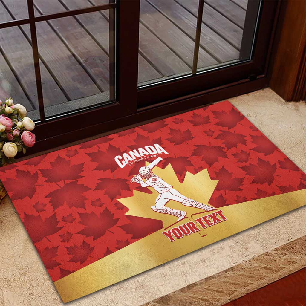 Custom Canada Cricket Rubber Doormat Come On Maple Leaf