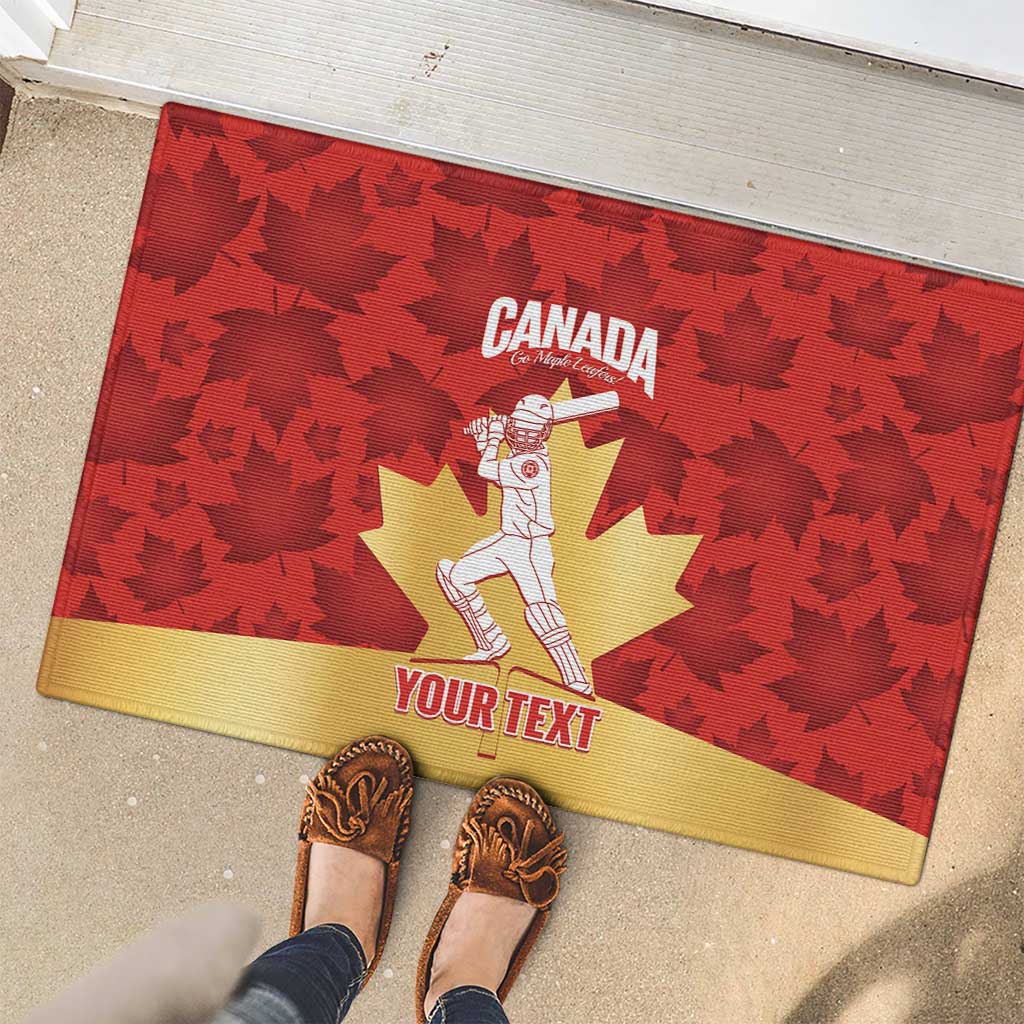 Custom Canada Cricket Rubber Doormat Come On Maple Leaf
