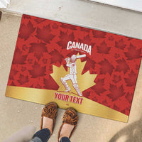 Custom Canada Cricket Rubber Doormat Come On Maple Leaf