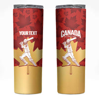 Custom Canada Cricket Skinny Tumbler Come On Maple Leaf