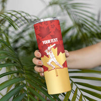 Custom Canada Cricket Skinny Tumbler Come On Maple Leaf