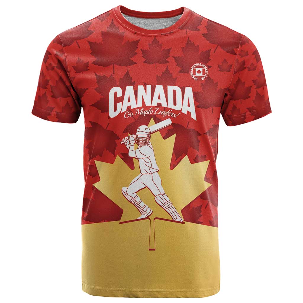 Custom Canada Cricket T Shirt Come On Maple Leaf