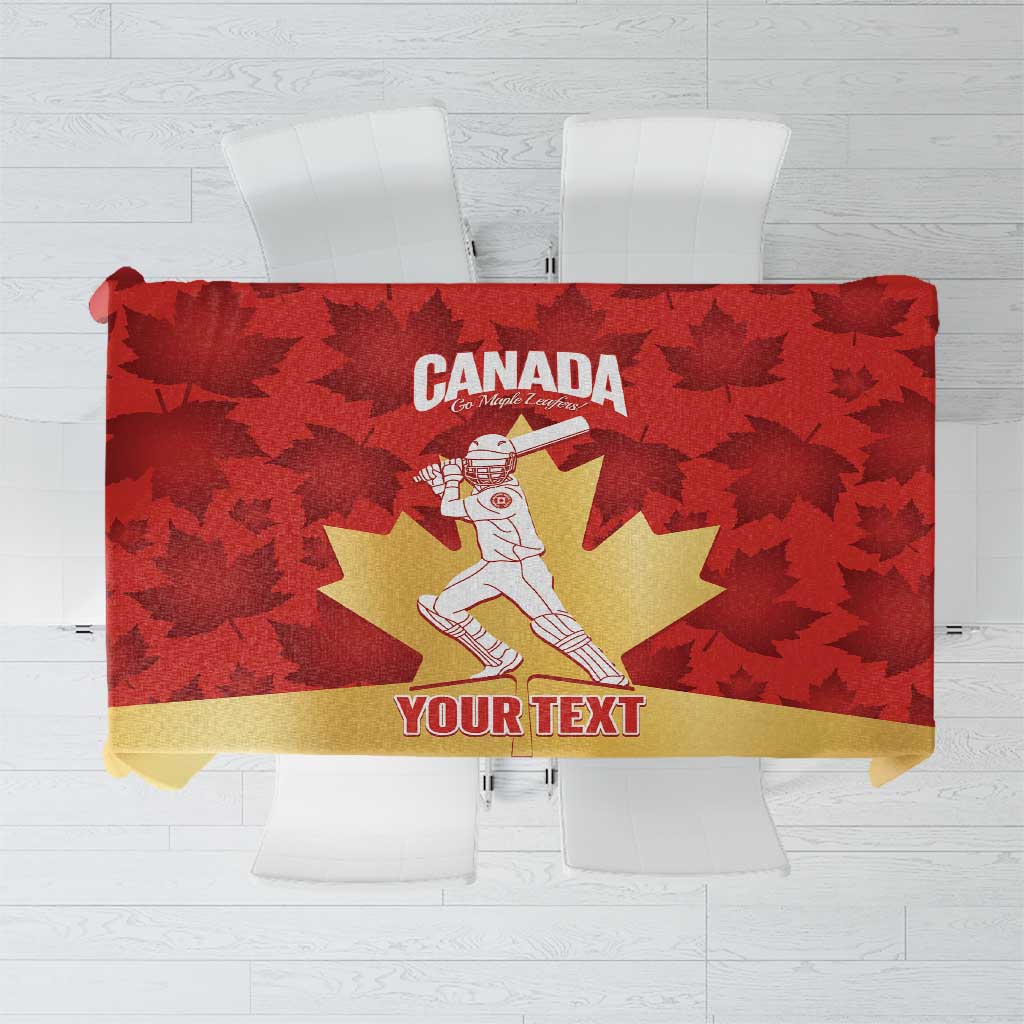 Custom Canada Cricket Tablecloth Come On Maple Leaf