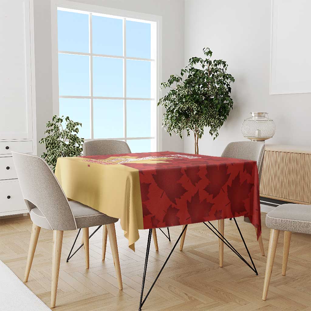 Custom Canada Cricket Tablecloth Come On Maple Leaf