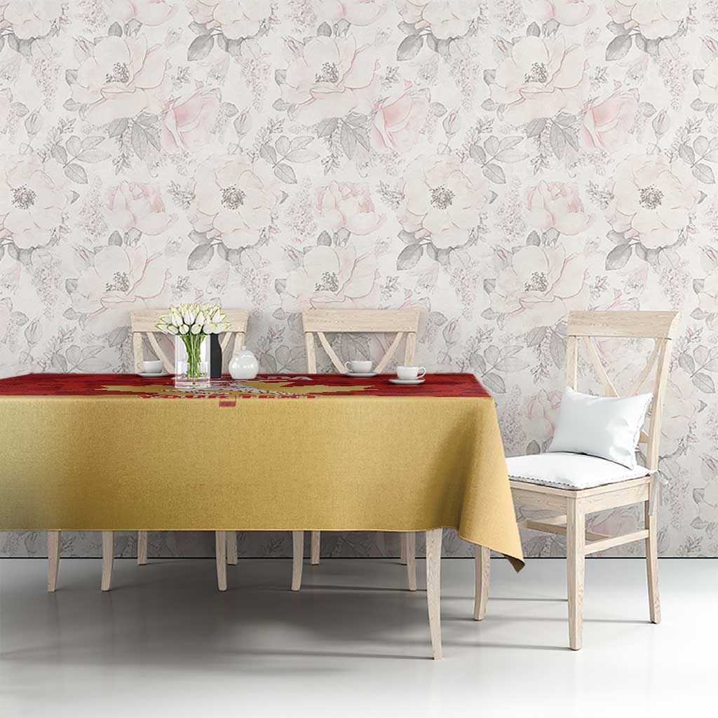 Custom Canada Cricket Tablecloth Come On Maple Leaf