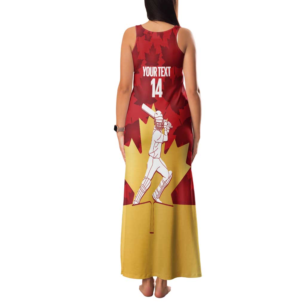 Custom Canada Cricket Tank Maxi Dress Come On Maple Leaf