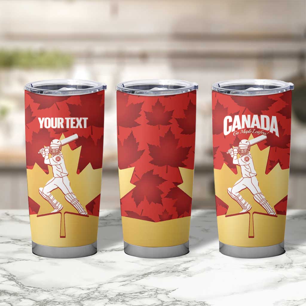 Custom Canada Cricket Tumbler Cup Come On Maple Leaf