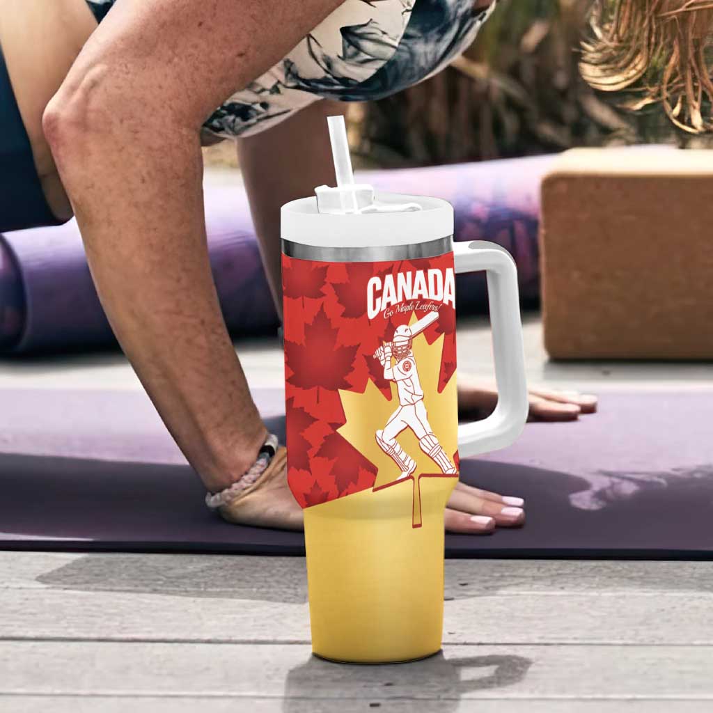 Custom Canada Cricket Tumbler With Handle Come On Maple Leaf
