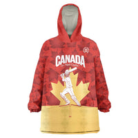 Custom Canada Cricket Wearable Blanket Hoodie Come On Maple Leaf