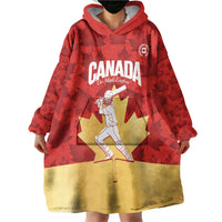 Custom Canada Cricket Wearable Blanket Hoodie Come On Maple Leaf
