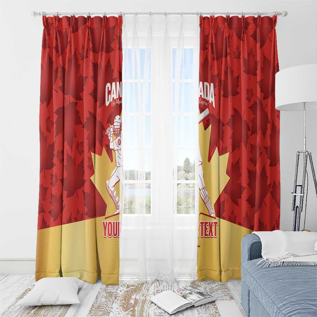 Custom Canada Cricket Window Curtain Come On Maple Leaf