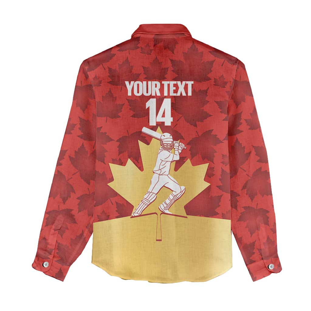 Custom Canada Cricket Women Casual Shirt Come On Maple Leaf