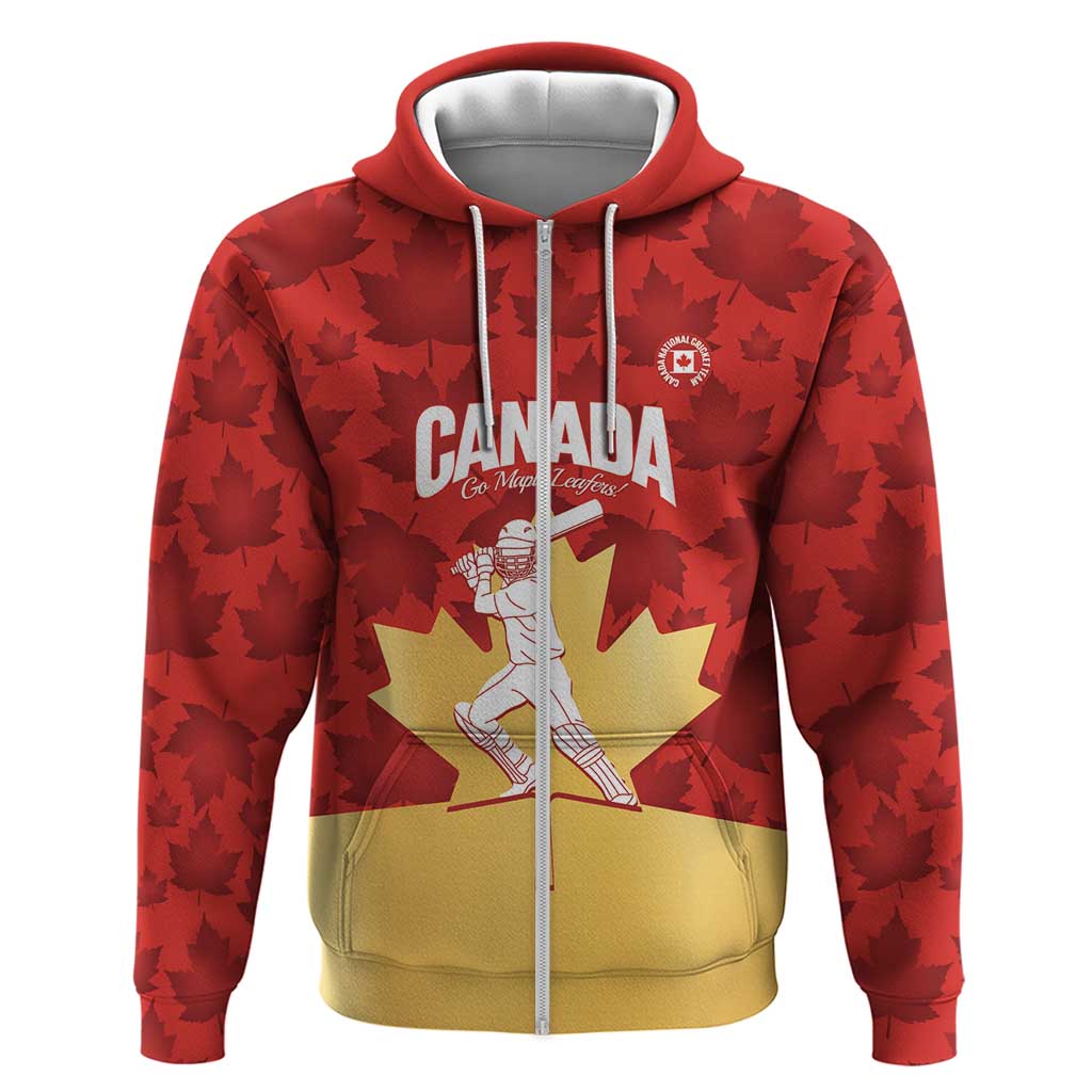Custom Canada Cricket Zip Hoodie Come On Maple Leaf