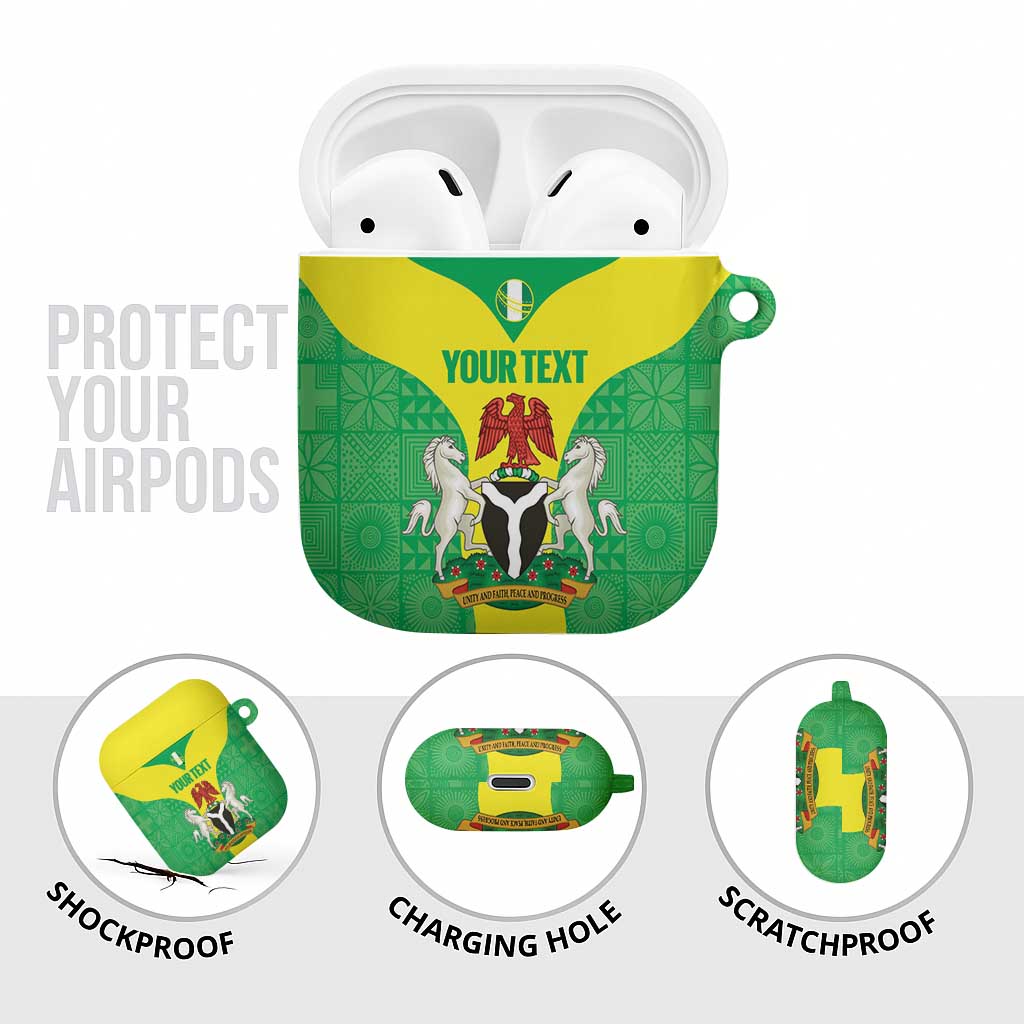 Custom Nigeria Cricket AirPods Case Go Yellow Greens - Wonder Print Shop