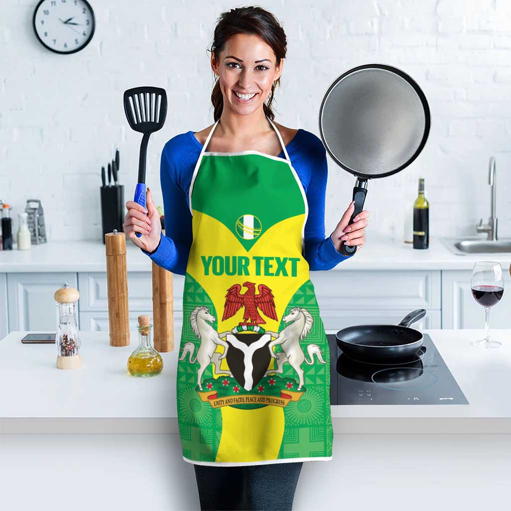Custom Nigeria Cricket Apron Go Yellow Greens - Wonder Print Shop