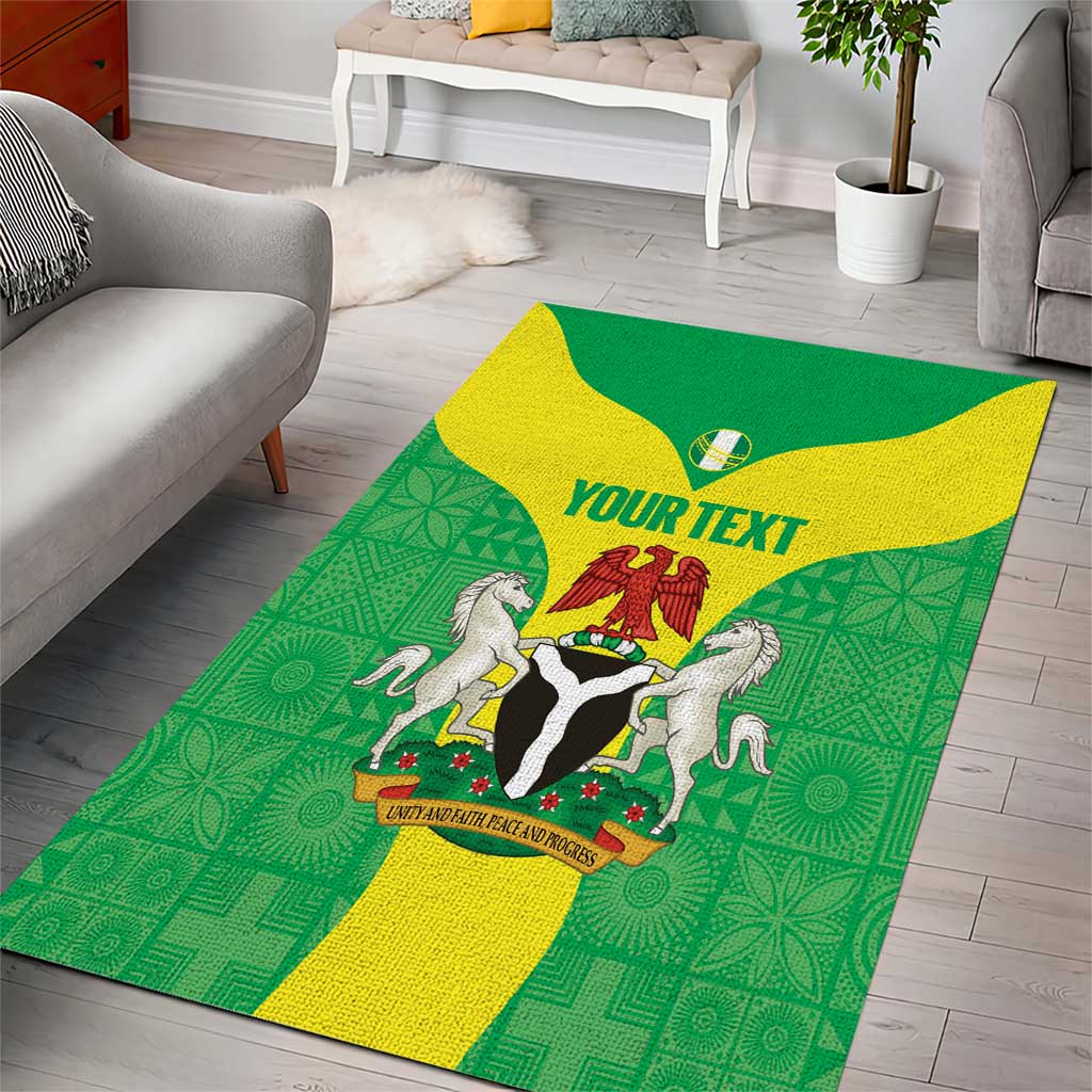 Custom Nigeria Cricket Area Rug Go Yellow Greens - Wonder Print Shop