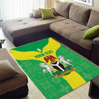 Custom Nigeria Cricket Area Rug Go Yellow Greens - Wonder Print Shop