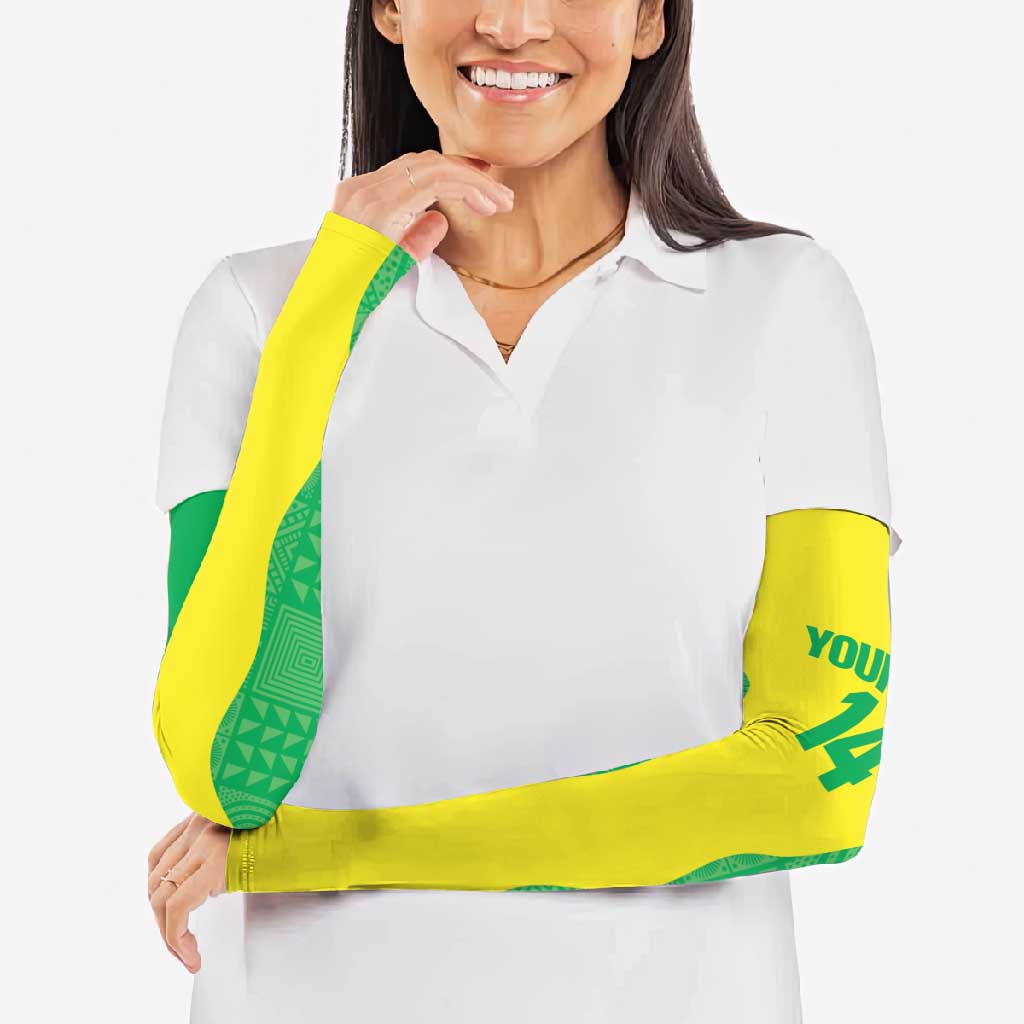 Custom Nigeria Cricket Arm Sleeves Go Yellow Greens - Wonder Print Shop