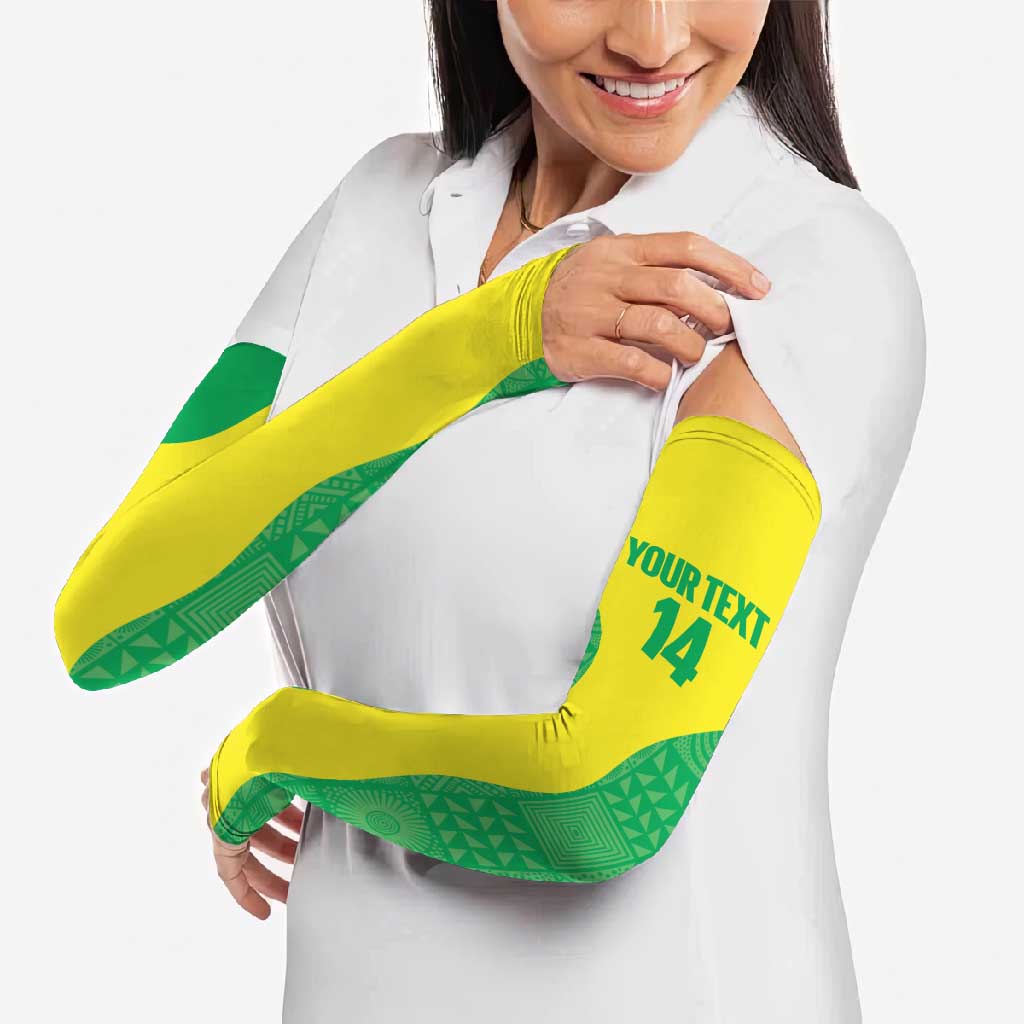 Custom Nigeria Cricket Arm Sleeves Go Yellow Greens - Wonder Print Shop